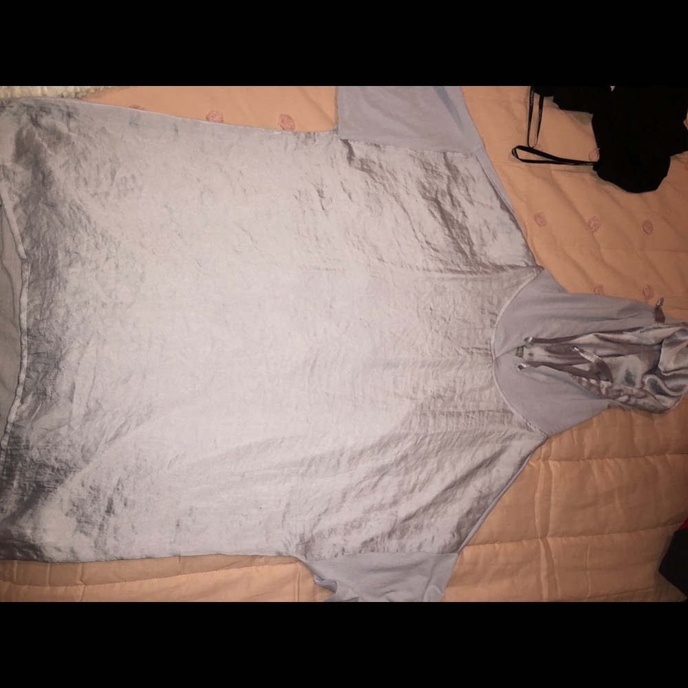 Zara Lavender Silk Hoodie/Short Sleeve Combo.